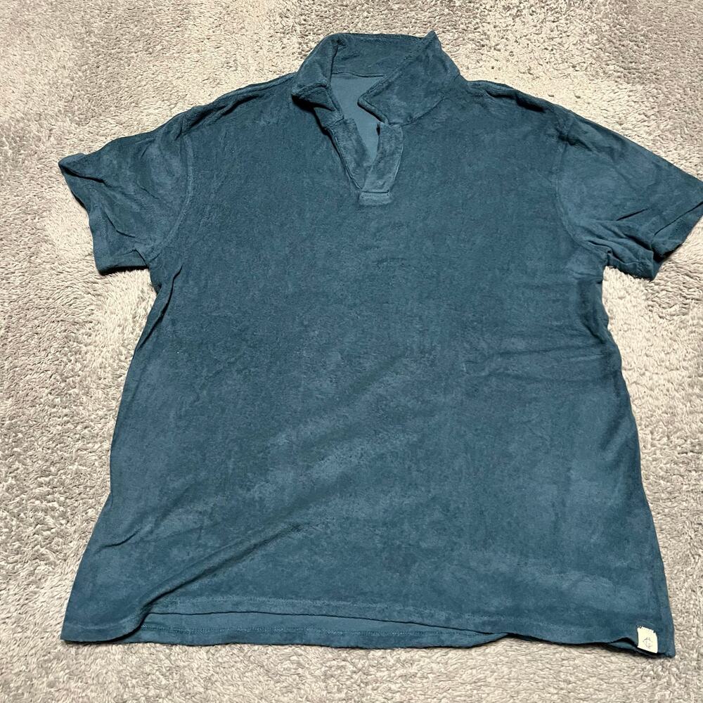 Grayers Polo Shirt Mens Medium Green Terry Cotton Tagless